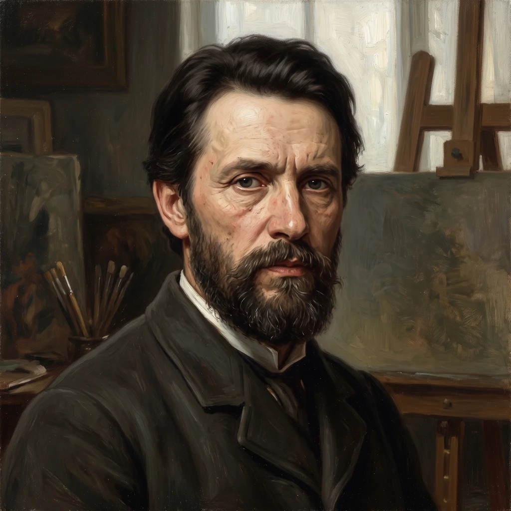 Portrait of Ivan Nikolayevich Kramskoi